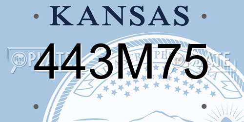 443M75 Kansas License Plate