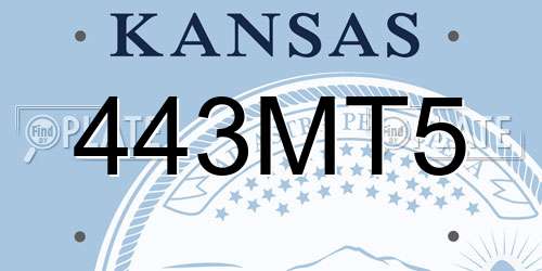 443MT5 Kansas License Plate