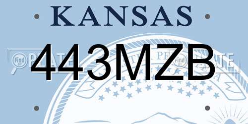 443MZB Kansas License Plate