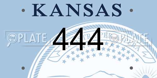 444 Kansas License Plate