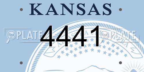 4441 Kansas License Plate