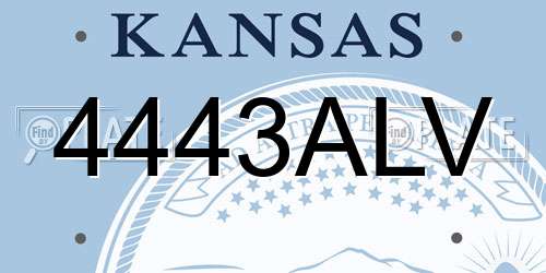 4443ALV Kansas License Plate