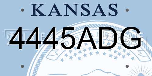 4445ADG Kansas License Plate
