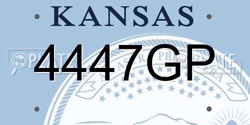4447GP Kansas License Plate