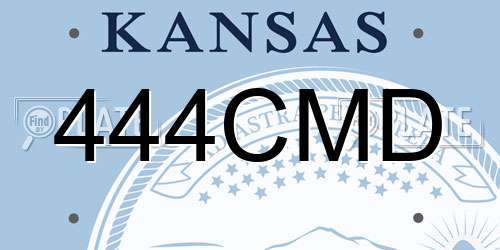 444CMD Kansas License Plate