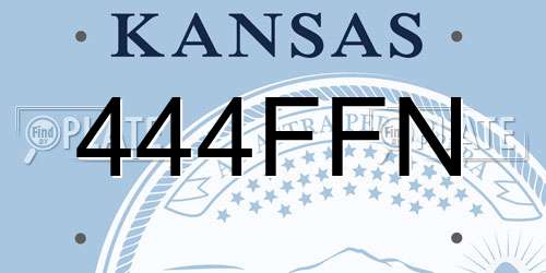 444FFN Kansas License Plate
