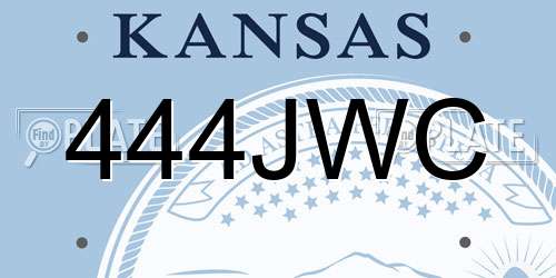 444JWC Kansas License Plate