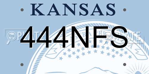 444NFS Kansas License Plate