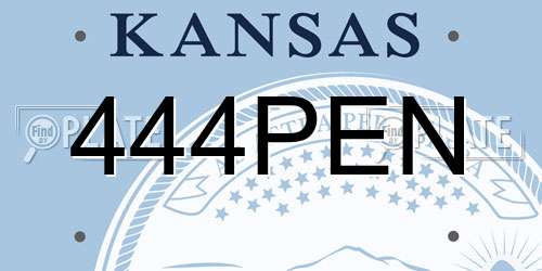 444PEN Kansas License Plate