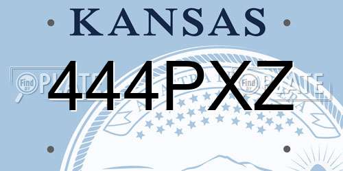 444PXZ Kansas License Plate