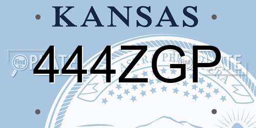 444ZGP Kansas License Plate