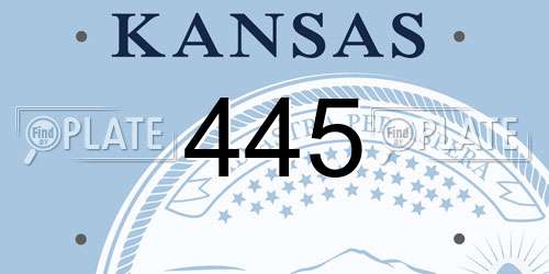 445 Kansas License Plate