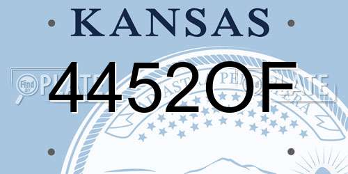 4452OF Kansas License Plate