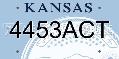 4453ACT Kansas License Plate