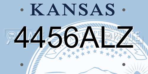4456ALZ Kansas License Plate