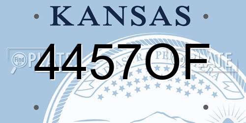 4457OF Kansas License Plate
