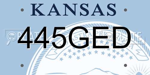 445GED Kansas License Plate