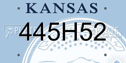 445H52 Kansas License Plate
