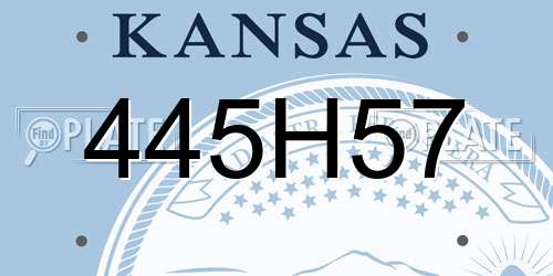 445H57 Kansas License Plate