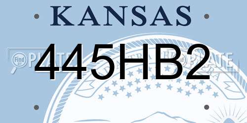 445HB2 Kansas License Plate
