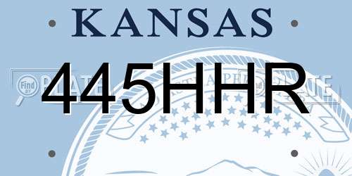 445HHR Kansas License Plate