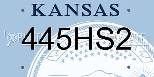 445HS2 Kansas License Plate