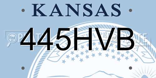 445HVB Kansas License Plate
