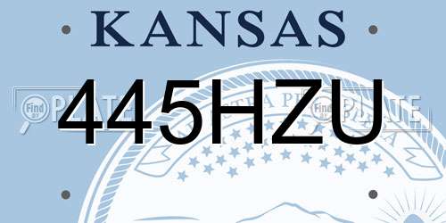 445HZU Kansas License Plate