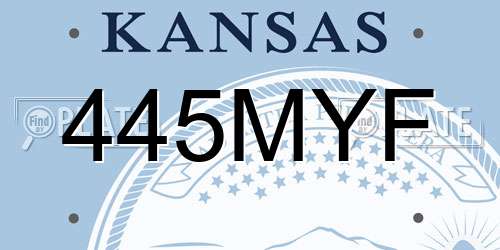 445MYF Kansas License Plate