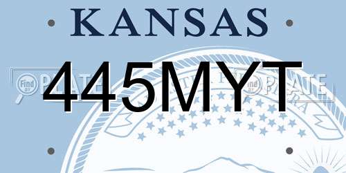 445MYT Kansas License Plate