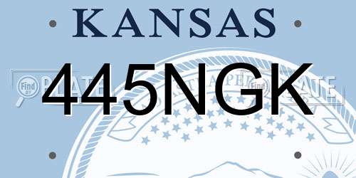 445NGK Kansas License Plate