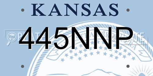 445NNP Kansas License Plate