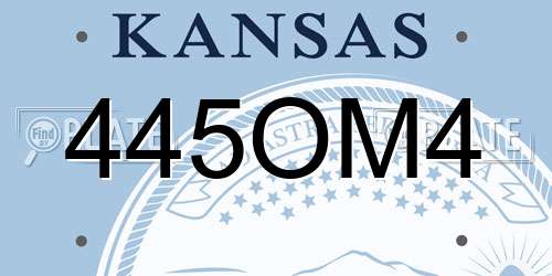 445OM4 Kansas License Plate