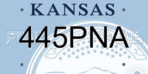 445PNA Kansas License Plate