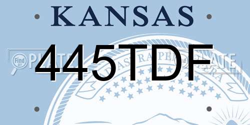 445TDF Kansas License Plate