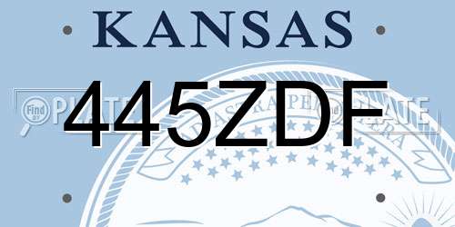 445ZDF Kansas License Plate