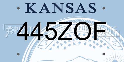 445ZOF Kansas License Plate