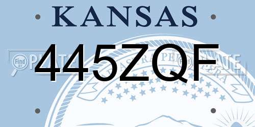 445ZQF Kansas License Plate