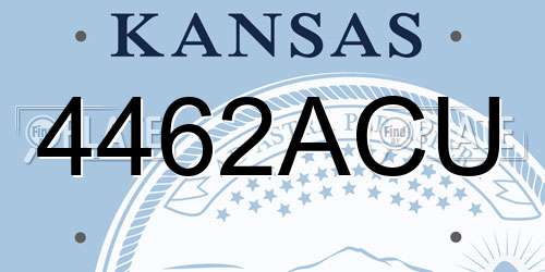 4462ACU Kansas License Plate