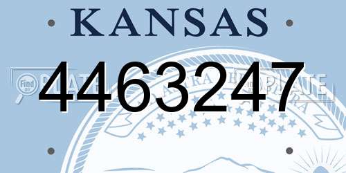 4463247 Kansas License Plate