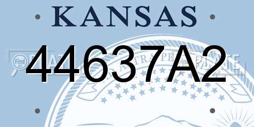 44637A2 Kansas License Plate