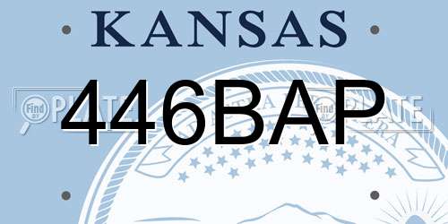 446BAP Kansas License Plate