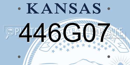 446G07 Kansas License Plate
