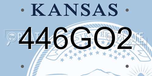 446GO2 Kansas License Plate
