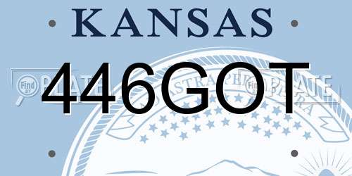 446GOT Kansas License Plate