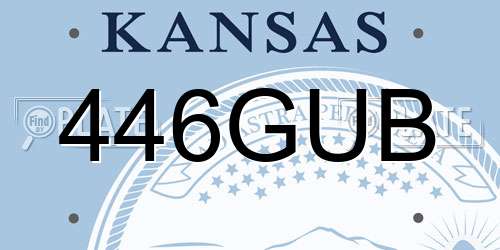 446GUB Kansas License Plate