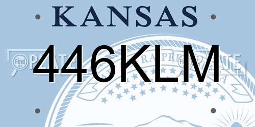 446KLM Kansas License Plate