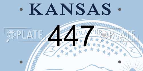 447 Kansas License Plate
