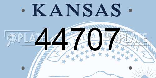 44707 Kansas License Plate
