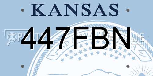 447FBN Kansas License Plate